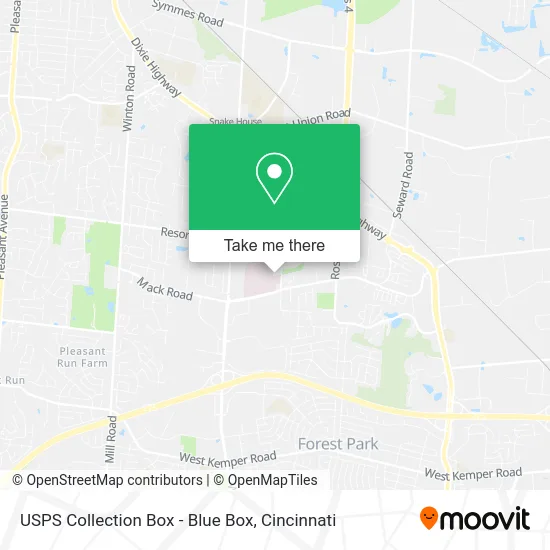 USPS Collection Box - Blue Box map