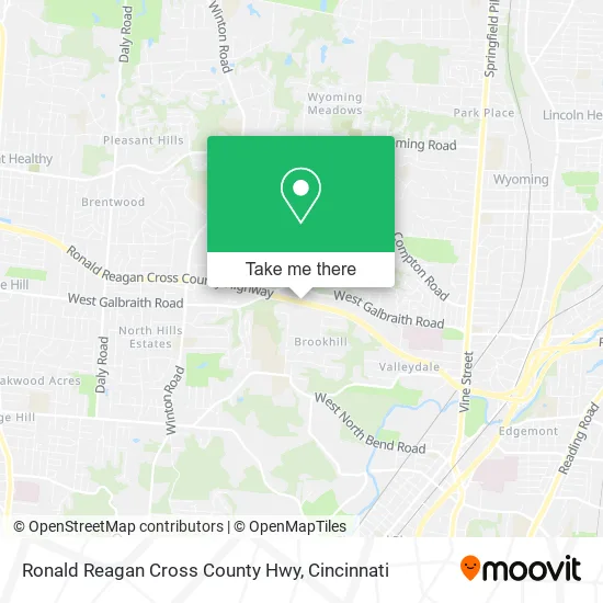 Ronald Reagan Cross County Hwy map