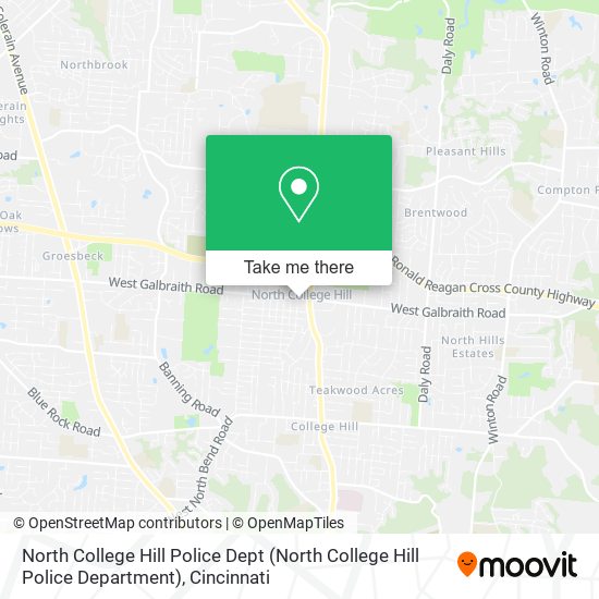 North College Hill Police Dept map