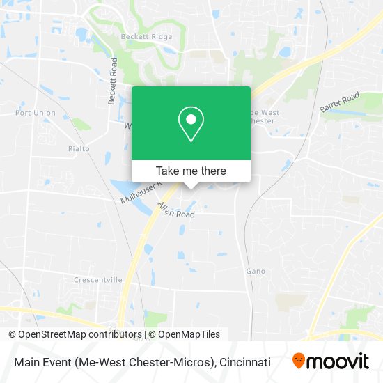 Mapa de Main Event (Me-West Chester-Micros)