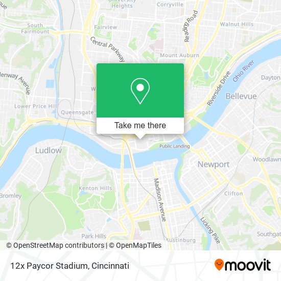 How to get to 12x Paycor Stadium in Cincinnati by Bus?