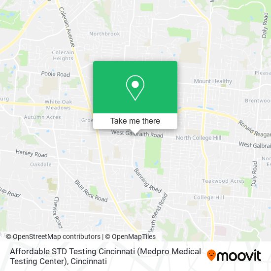 Affordable STD Testing Cincinnati (Medpro Medical Testing Center) map