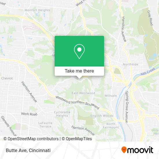Butte Ave map