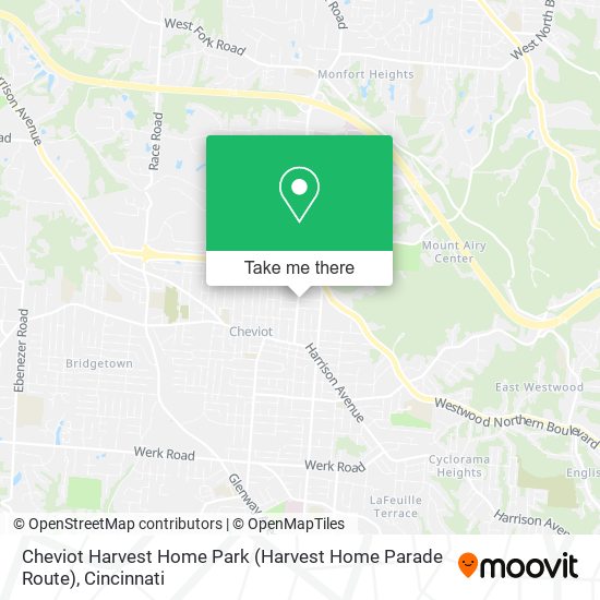 Cheviot Harvest Home Park (Harvest Home Parade Route) map