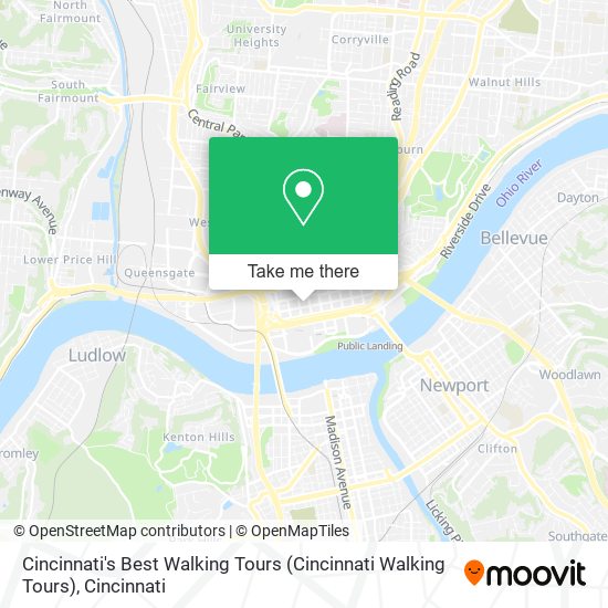 Cincinnati's Best Walking Tours (Cincinnati Walking Tours) map