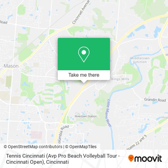 Tennis Cincinnati (Avp Pro Beach Volleyball Tour - Cincinnati Open) map