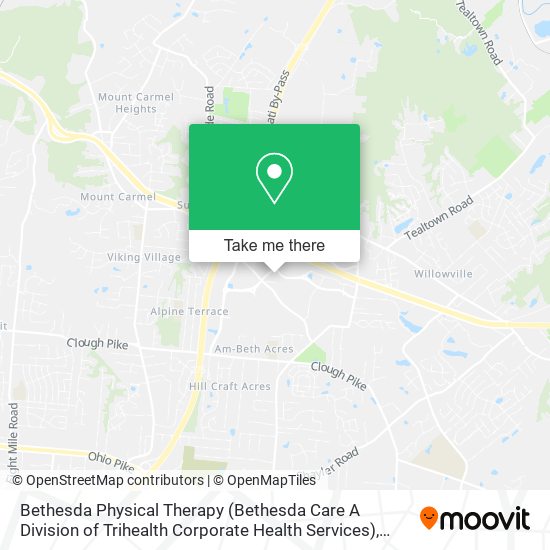 Mapa de Bethesda Physical Therapy (Bethesda Care A Division of Trihealth Corporate Health Services)