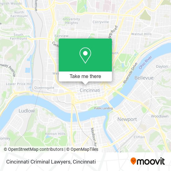 Cincinnati Criminal Lawyers map