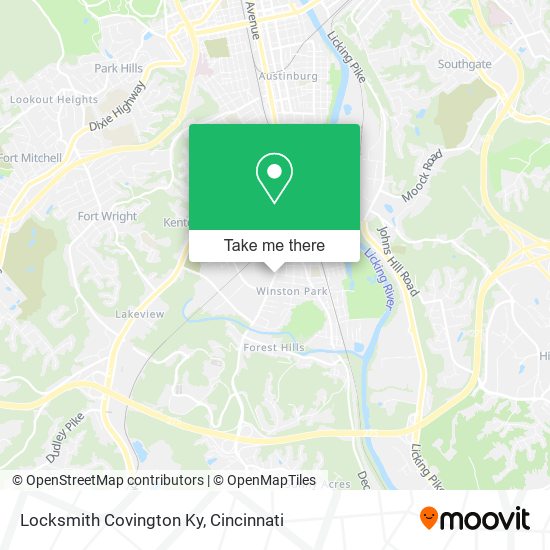 Locksmith Covington Ky map