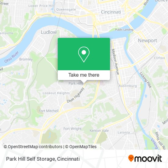 Park Hill Self Storage map