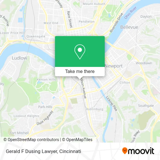 Gerald F Dusing Lawyer map