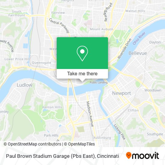 Mapa de Paul Brown Stadium Garage (Pbs East)