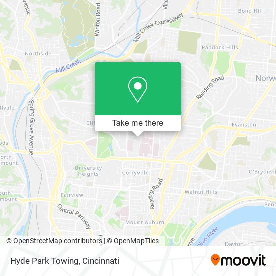 Hyde Park Towing map