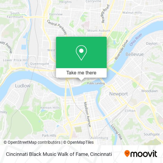 Cincinnati Black Music Walk of Fame map