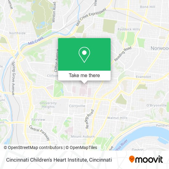 Mapa de Cincinnati Children's Heart Institute