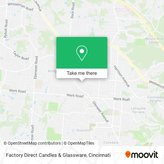 Mapa de Factory Direct Candles & Glassware
