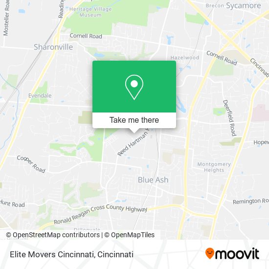 Mapa de Elite Movers Cincinnati