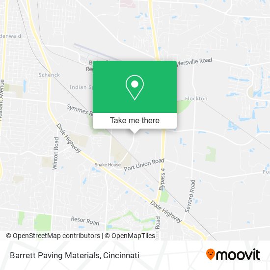 Barrett Paving Materials map