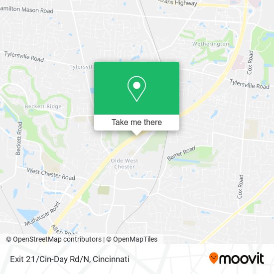 Mapa de Exit 21/Cin-Day Rd/N