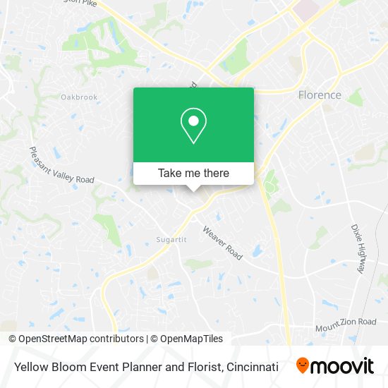 Yellow Bloom Event Planner and Florist map