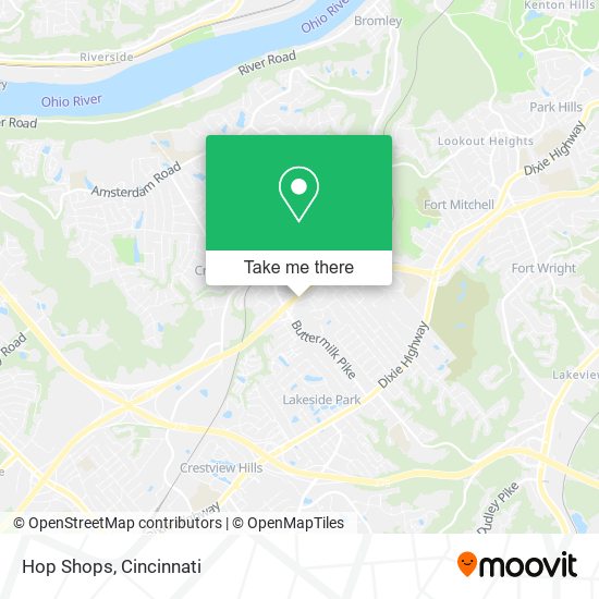 Hop Shops map