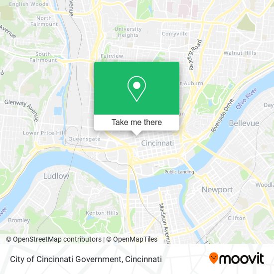City of Cincinnati Government map
