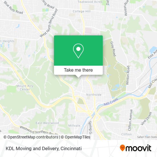 KDL Moving and Delivery map