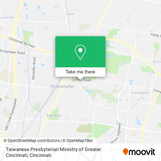 Mapa de Taiwanese Presbyterian Ministry of Greater Cincinnati