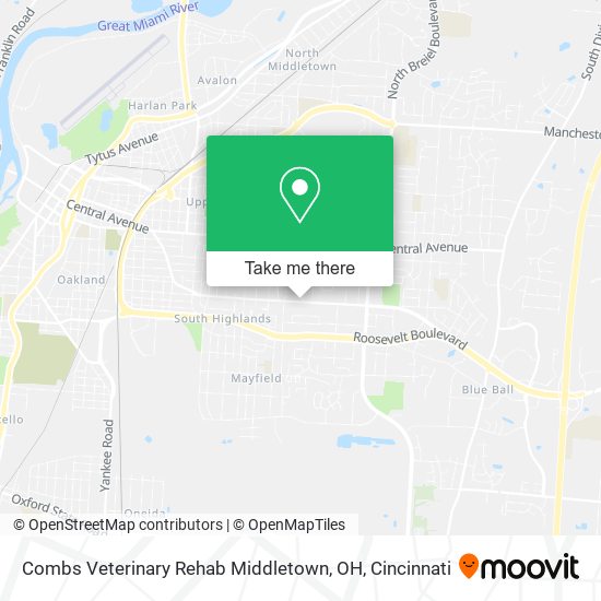 Combs Veterinary Rehab Middletown, OH map