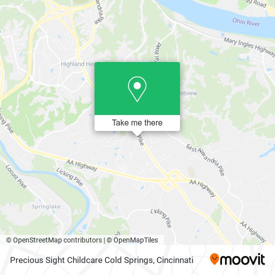 Precious Sight Childcare Cold Springs map
