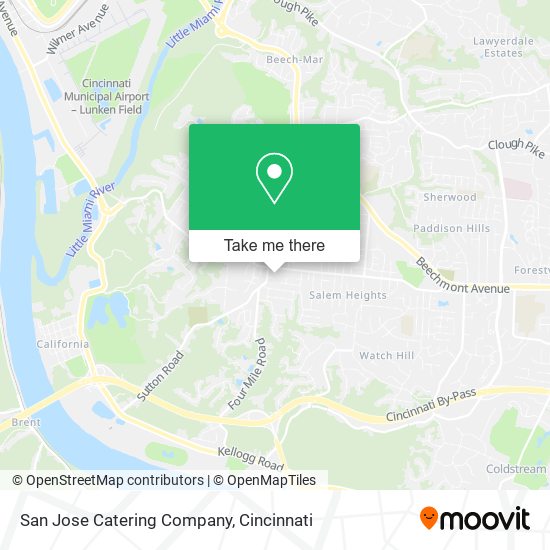 Mapa de San Jose Catering Company