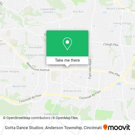Gotta Dance Studios: Anderson Township map