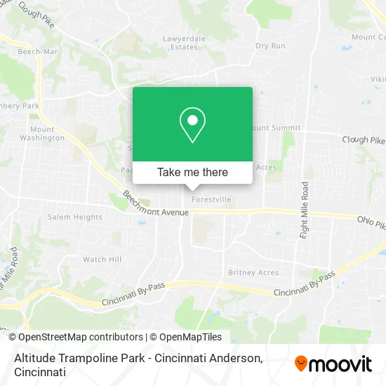 Altitude Trampoline Park - Cincinnati Anderson map