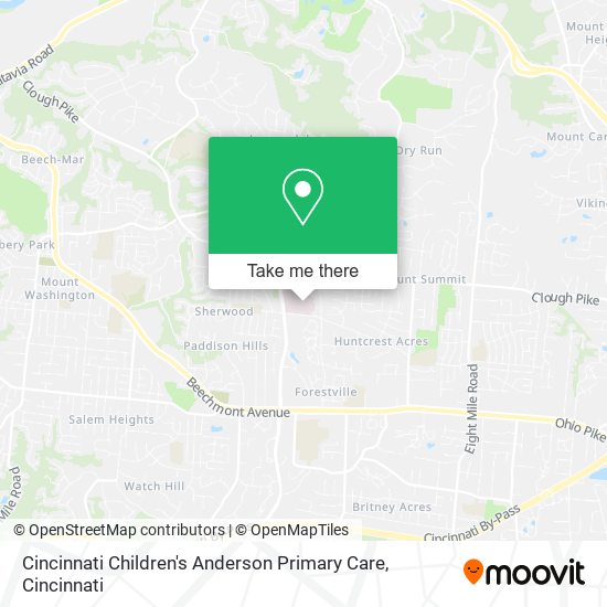 Mapa de Cincinnati Children's Anderson Primary Care