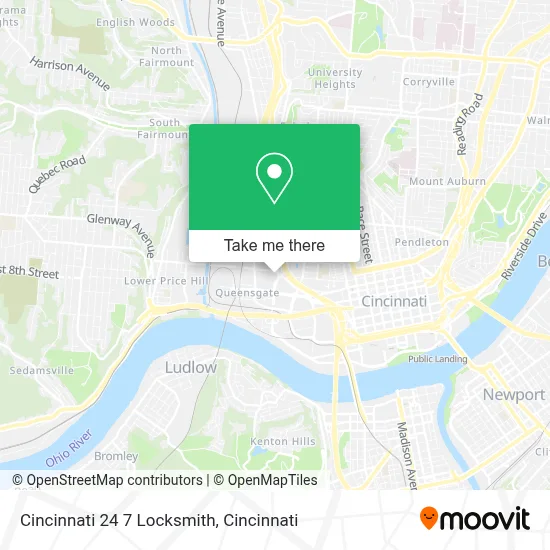 Cincinnati 24 7 Locksmith map