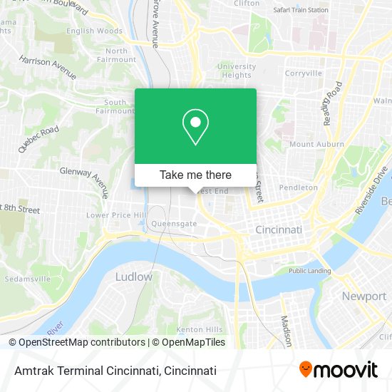 Amtrak Terminal Cincinnati map