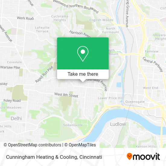 Cunningham Heating & Cooling map