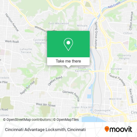 Cincinnati Advantage Locksmith map