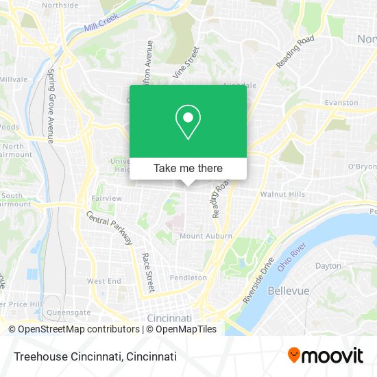 Treehouse Cincinnati map