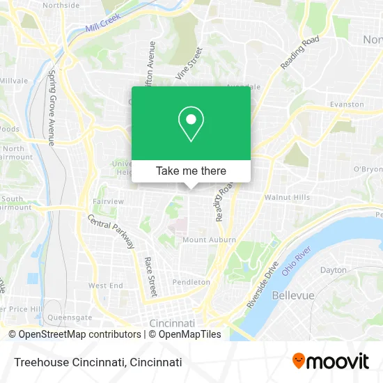 Treehouse Cincinnati map