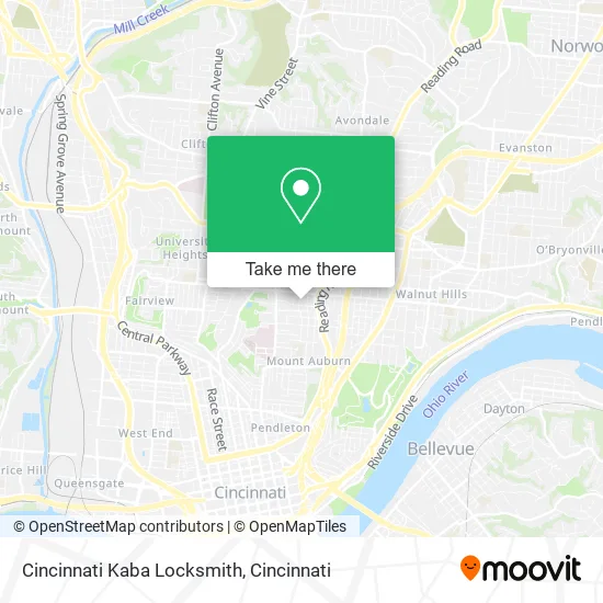 Cincinnati Kaba Locksmith map