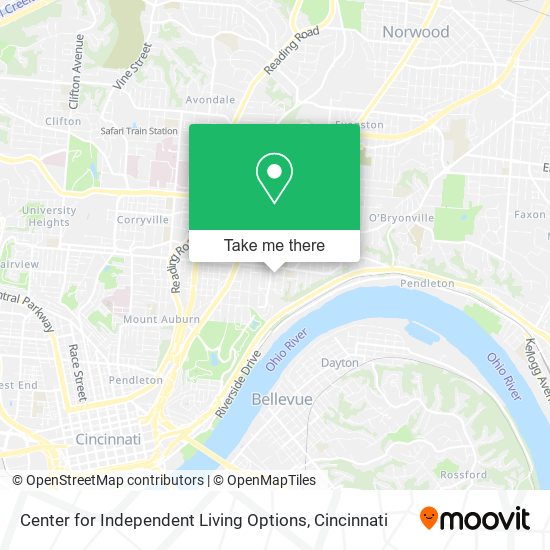 Center for Independent Living Options map