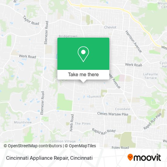 Cincinnati Appliance Repair map