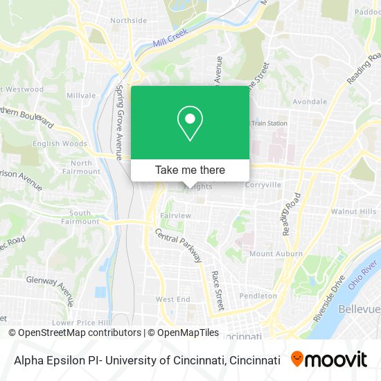 Alpha Epsilon PI- University of Cincinnati map