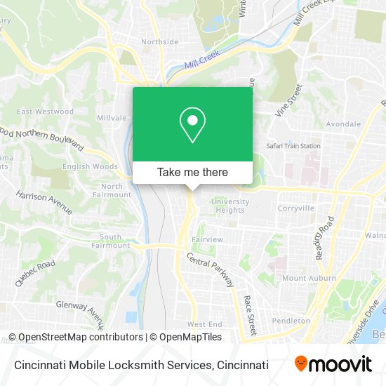 Cincinnati Mobile Locksmith Services map