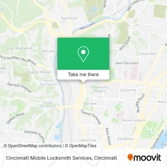 Cincinnati Mobile Locksmith Services map