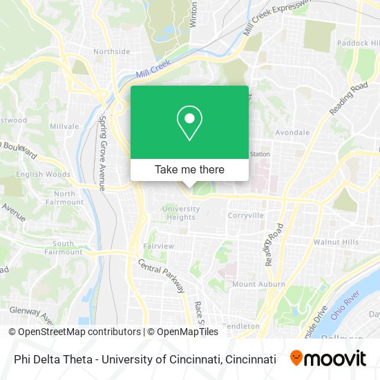 Phi Delta Theta - University of Cincinnati map