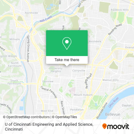 Mapa de U of Cincinnati Engineering and Applied Science