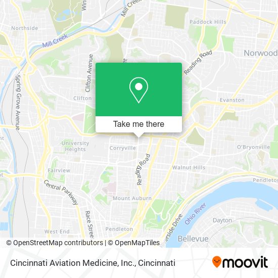 Mapa de Cincinnati Aviation Medicine, Inc.