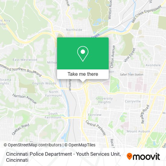 Mapa de Cincinnati Police Department - Youth Services Unit